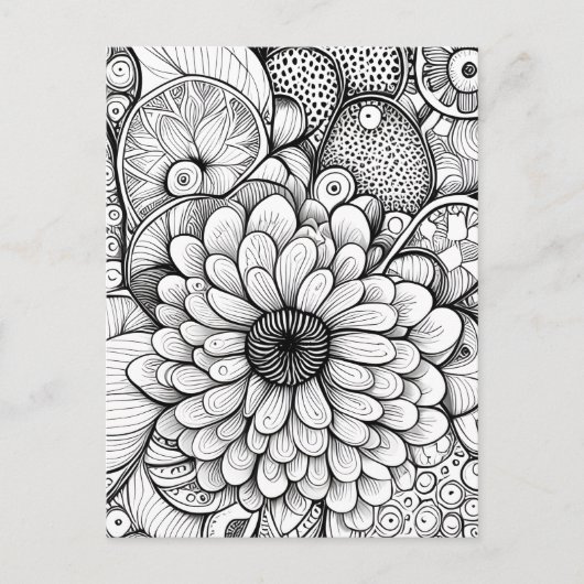 カラーIt抽象芸術デイジーフローラはがき ポストカード (正面)