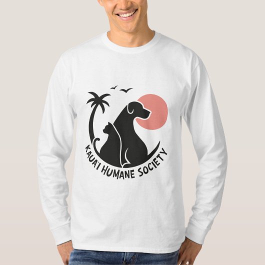 カラーKHSロゴ付きメンズ長袖 Tシャツ (正面)