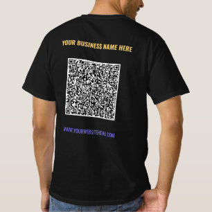 カラーQRコードおよび文字ビジネスTシャツテンプレート Tシャツ