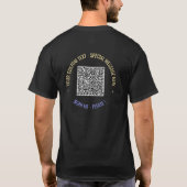 カラーQRコードスキャン情報およびカスタム文字Tシャツ Tシャツ (裏面)
