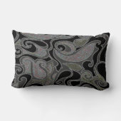 カラーWackyレトロSwirl長方形の変更 ランバークッション (裏面)