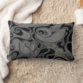 カラーWackyレトロSwirl長方形の変更 ランバークッション (ブランケット)