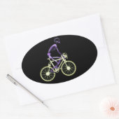 カラーX線スケルトンライディングバイク 楕円形シール (封筒)