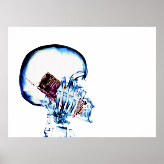 カラーX線ビジョンスケルトンスカル携帯電話 ポスター (正面)