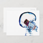 カラーX線ビジョンスケルトンスカル携帯電話 ポストカード (正面/裏面)