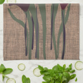 カラ素朴リリー植物フローラテクスチャ キッチンタオル (折り畳み)