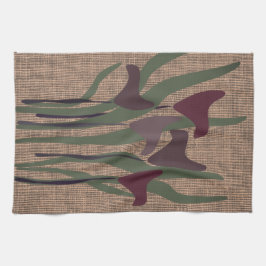 カラ素朴リリー植物フローラテクスチャ キッチンタオル