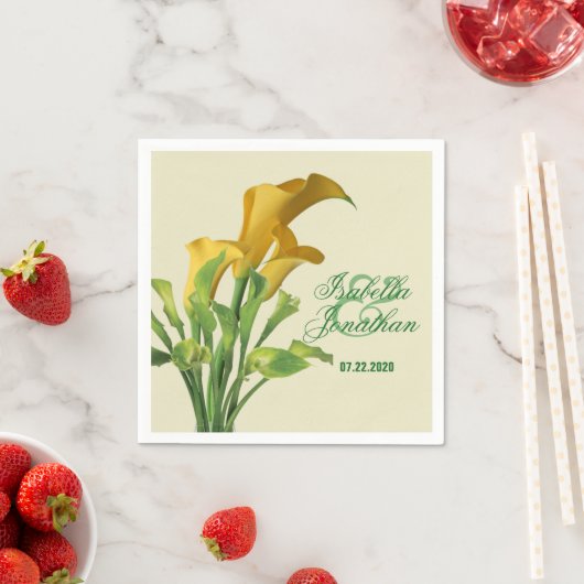 カラ魅力的リリーの結婚紙ナプキンス スタンダードカクテルナプキン (インサイチュ)