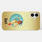 カリのサーファーガール ゴールドフォンケース Case-Mate iPhoneケース (裏面 (横))