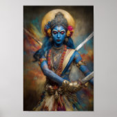カリの戦士の瞑想: シャクティ女神の絵画 ポスター (正面)