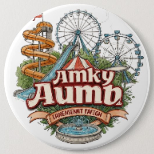 カリアンアミューズメントパークウォーターウェーブボタン 缶バッジ (正面)