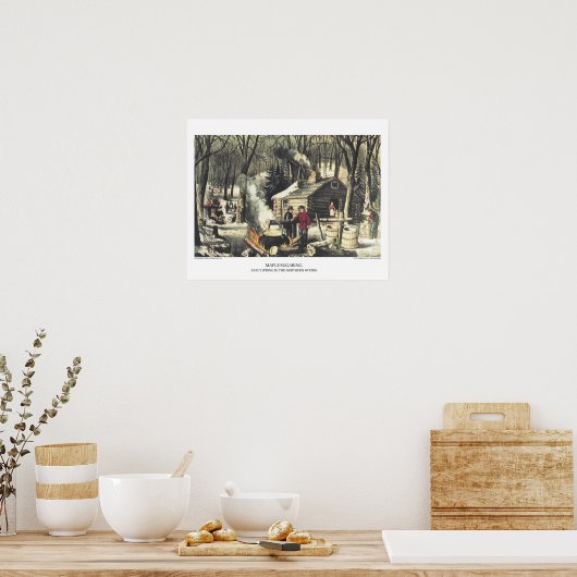 カリア&イヴのリトグラフ：メープルスガリング ポスター (キッチン)