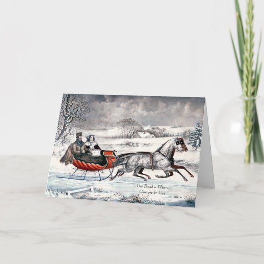 カリア&イヴ – グリーティングカード – 道路、冬 シーズンカード (正面)