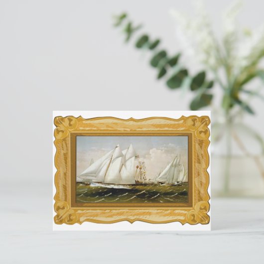 カリア&イヴ – レーシングヨットのはがき ポストカード (スタンド正面)