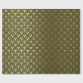 カリウッドランドグリーンメタリックシーシェルアールデコ ラッピングペーパー (フラット)