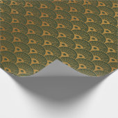 カリウッドランドグリーンメタリックシーシェルアールデコ ラッピングペーパー (角)