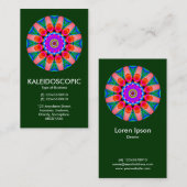 カリエドスコープ曼荼羅03 – ダークグリーン(003300) 名刺 (正面/裏面)