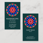 カリエドスコープ曼荼羅04 – ダークグリーン(003333) 名刺 (正面/裏面)