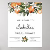 カリオペ - トロピカル オレンジ ボタニカル ブライダル シャワー ポスター (正面)