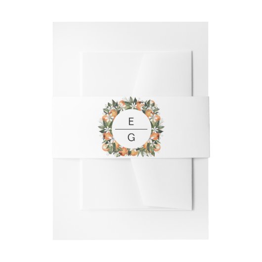 カリオペ – 水彩オレンジブロッサム 招待状ベリーバンド (正面例)