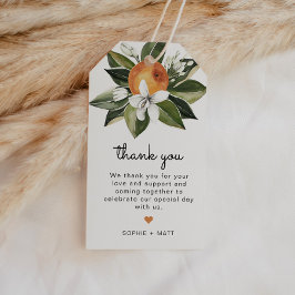 カリオペ – 水彩オレンジ色の花 ギフトタグ