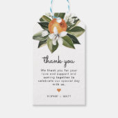 カリオペ – 水彩オレンジ色の花 ギフトタグ (正面)