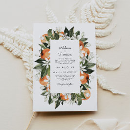 カリオペ – 水彩熱帯オレンジ色の花 招待状