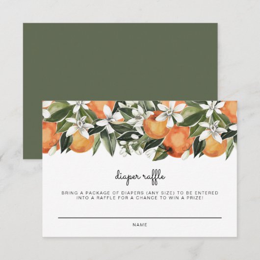 カリオペ – 水色ミカンオムツラッフルチケット 招待状 (正面/裏面)