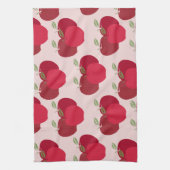 カリカリと清潔：赤いアップルマークのキッチンタオル キッチンタオル (縦)