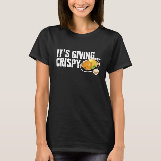 カリカリの揚げ魚フライを演出 Tシャツ (正面)
