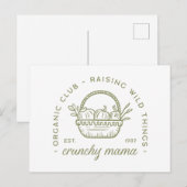 カリカリオーガニックベジタリアン環境にやさし緑 ポストカード (正面/裏面)