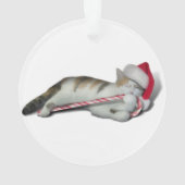 カリクリスマスキャンディーケーン子猫 オーナメント (裏面)