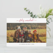 カリグラフィアレッド・フェリズ・ナビダードクリスマスフォト シーズンカード (スタンド正面)