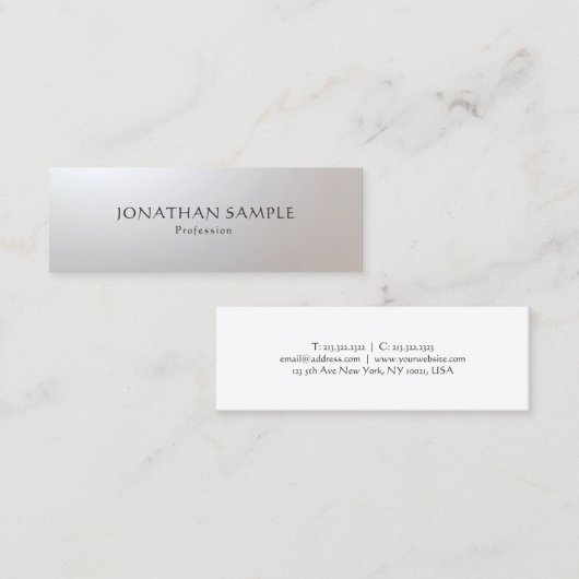 カリグラフィタイプモダンミニマルテンプレートシック スキニー名刺 (正面/裏面)