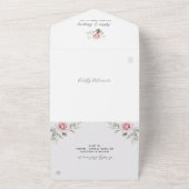 カリグラフィック・ミニマリストの花の結婚式 オールインワン招待状 (外側)