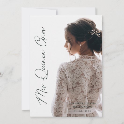 カリグラフィファンシーアデパラフォトグラフィアミニマル 招待状 (正面)