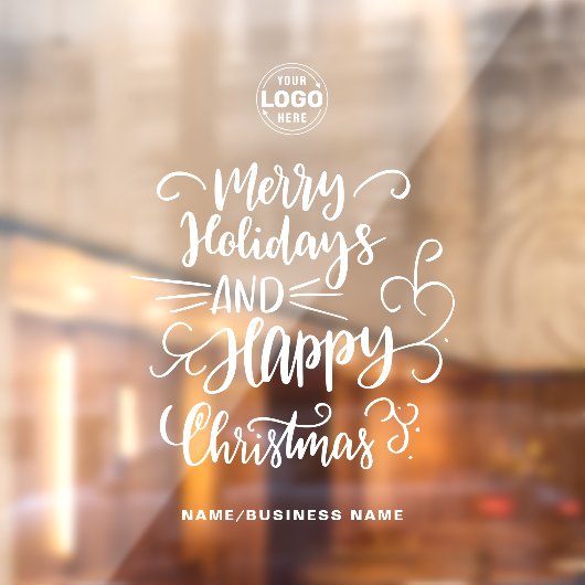 カリグラフィメリークリスマスあなたのロゴを追加 ウィンドウサイン (シート2)