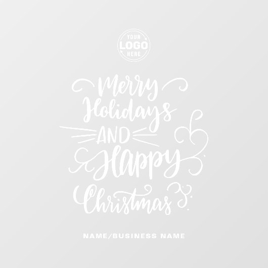 カリグラフィメリークリスマスあなたのロゴを追加 ウィンドウサイン (シート)