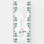 カリグラフィユーカリプタスガーデンパーティー誕生日 横断幕 (縦)