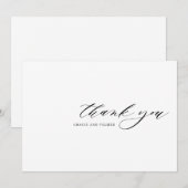 カリグラフィーが華やかな結婚式の御礼カード サンキューカード (正面/裏面)