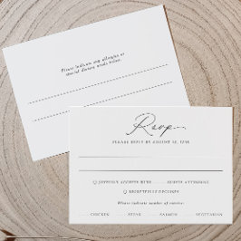 カリグラフィーが華やかな結婚式RSVPカード 出欠カード
