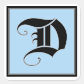 カリグラフィーでデザインされた大文字のD スクエアシール (正面)