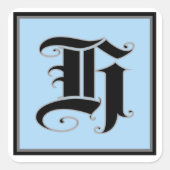 カリグラフィーでデザインされた大文字のH スクエアシール (正面)