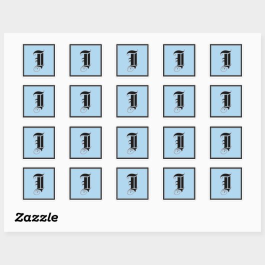 カリグラフィーでデザインされた大文字のI スクエアシール (シート)