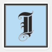 カリグラフィーでデザインされた大文字のI スクエアシール (正面)
