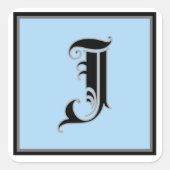 カリグラフィーの大文字J スクエアシール (正面)