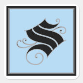 カリグラフィーの大文字S スクエアシール (正面)