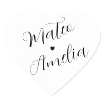 カリグラフィーの新婦新郎の名前の上に