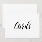 カリグラフィースタイルの「カード」結婚式看板 招待状 (正面/裏面)