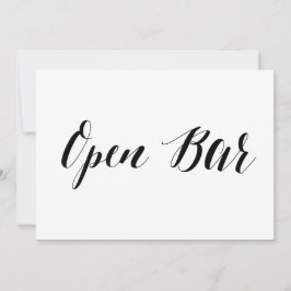 カリグラフィースタイルの"Open Bar" ウェディングサイン 招待状